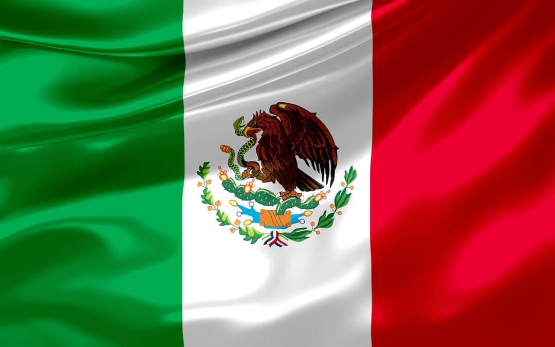 satin Mexican flag